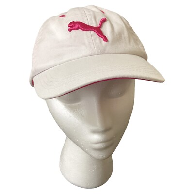 Puma White Pink Youth Adjustable SnapBack Baseball Cap One Size
