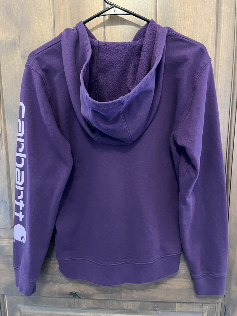 Carhartt Hoodie Youth Size XL (14) Purple Hood Full Zip Fleece