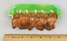 Vintage Beswick 5 Spaniels Hunde Welpen Aschenbecher Glanz Modell Nr.869 um 1930