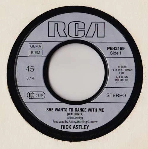 Rick Astley - She Wants To Dance With Me 7" Single Vinyl Schallpl - Bild 3 von 4