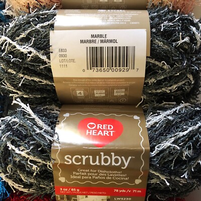 LOT of 2-Red Heart Scrubby Yarn-MANY COLORS
