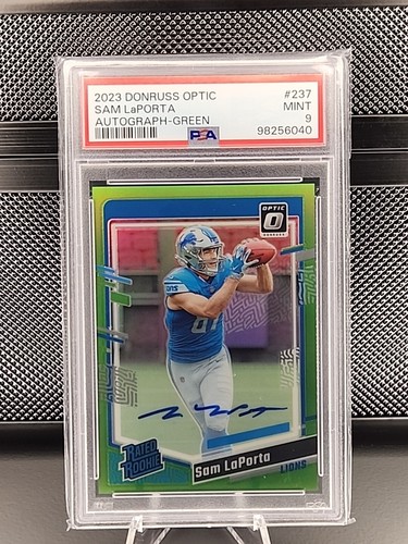 2023 Donruss Optic Sam Laporta Rated Rookie LIME GREEN PRIZM AUTO 4/5 ON CARD 🔥 - 第 1/4 張圖片