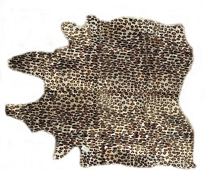 Leopard - Stenciled Cowhide - 5 ft 8 in x 7 ft