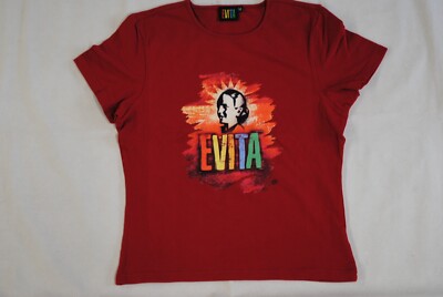 EVITA MEHRFARBIGES KOPFLOGO DAMEN SKINNY T-SHIRT NEU OFFIZIELLE SHOW SELTEN