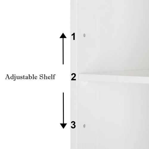 3-tier Single Door Mirror Indoor Bathroom Wall Mounted Cabinet Shelf White US - Picture 13 of 16
