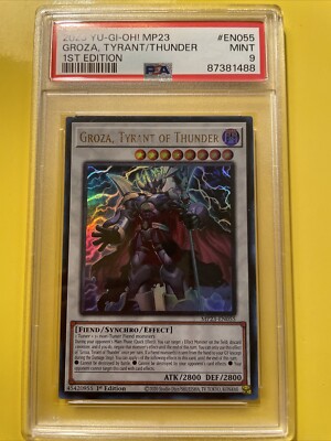 YuGiOh GROZA, TYRANT OF THUNDER #MP23-EN055🔥PSA 9 MINT🔥1st ED