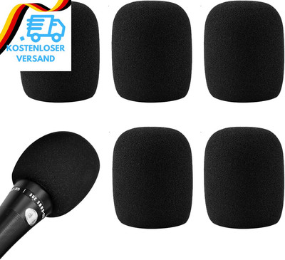 5 Stück Mikrofon Windschutz, Staubdicht Und Antibakteriell Mic Foam Cover, Handm