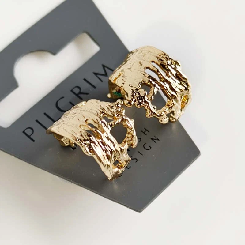 Aretes llamativos abstractos peregrinos de 17 mm elegantes para mujer fiesta vacaciones joyería Foto 2 de 4