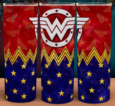 Wonder Woman WaterColor Style Superhero Cup Mug Tumbler 20oz lid straw