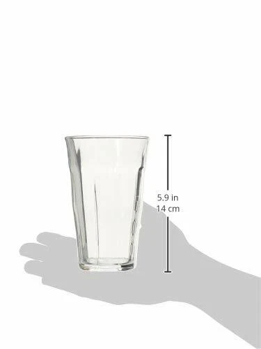 TUMBLER SET Drinking Tumblers Clear Glass Cup Pack of 6 By DURALEX 17.62oz