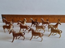 11x Vintage Celluloid Plastic Micro Miniature Horses Less Than 1" Rare Lot