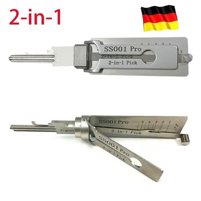 Key Decoder Stainless Steel Key Pick Up Hook Hardware -2 in 1 Maintenance Repair