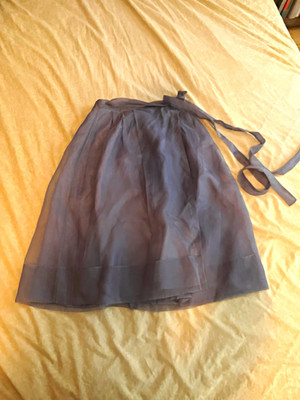Jil Sander Women s Purple-Gray Silk Chiffon Layered A-Line Knee Skirt 38