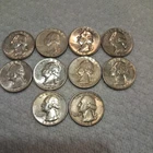 Lot of 10 US Silver Quarters 90% - Washington - Pre 1964 (Stock Pic)