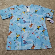 Disney Winnie The Pooh Scrub Top Uniform Size Small with Pockets