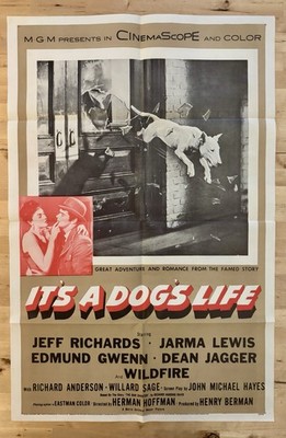 ITS A DOGS LIFE 1955 1sh Movie Poster Jeff Richards 27x41