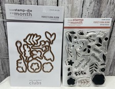 Spellbinders PERFECT FLORAL BLOOM Flowers Clear Stamps Dies Month August 2022