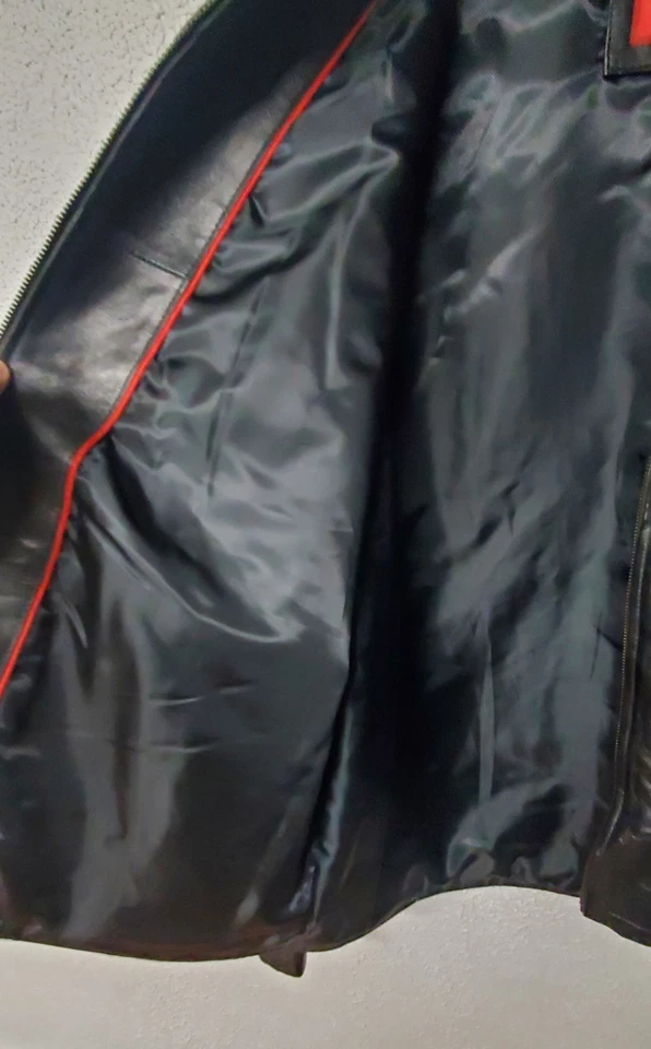 Chaqueta de piel de cordero 100 % cuero negra IZOD para hombre - talla grande Foto 4 de 4