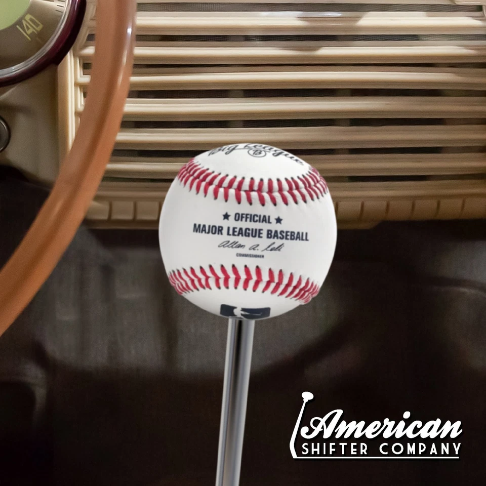 Perilla de cambio de marcha de transmisión oficial de las Grandes Ligas de béisbol con adaptador 5/16-24 Foto 3 de 4