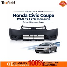 Bumper Cover Fit 2006-2008 Honda Civic Coupe Dx-g Ex Lx Si Front Primed