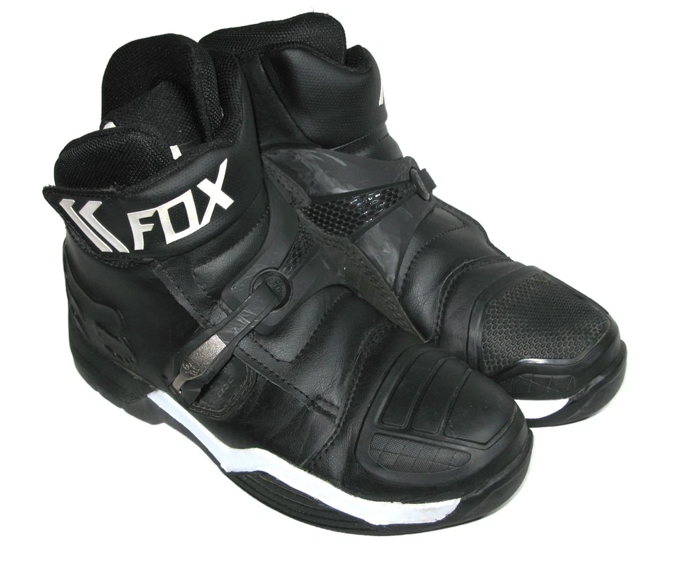 Fox Bomber Botas de Motocicleta Corte Bajo Hombres Talla 12 EU 46.5 Resistente Negras con Hebilla Foto 3 de 4