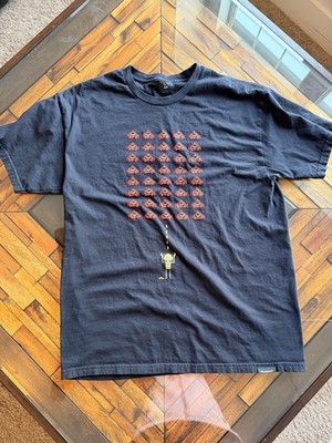 3BLACKDOT Space Invaders Retro Graphic Black T-Shirt - Men's Size L