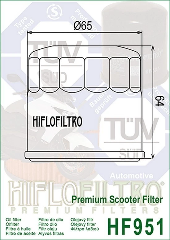 Filtre à huile Hiflofiltro HF951 Pour HONDA FJS600 SWT600 Silverwing 2001-2016 - Photo 2/4