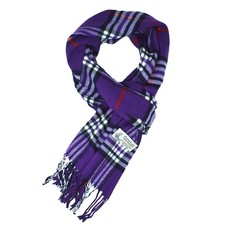 Unisex Classic Tartan Plaid Winter Scarf Soft Cashmere Feel 72"x12"PRUPLE