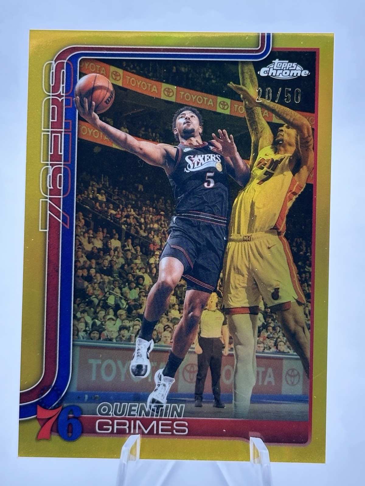 2025-26 Topps Chrome Update Quentin Grimes Gold Refractor /50 76ers +BONUS Cards