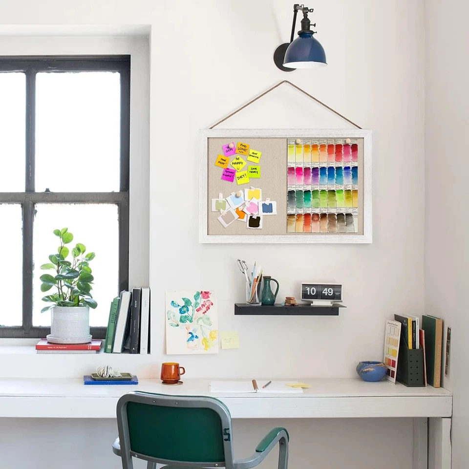 Miratino 2-Pack Cork Board with Linen 16X11 Inch Bulletin Board Office Decor Han - Image 2 of 4