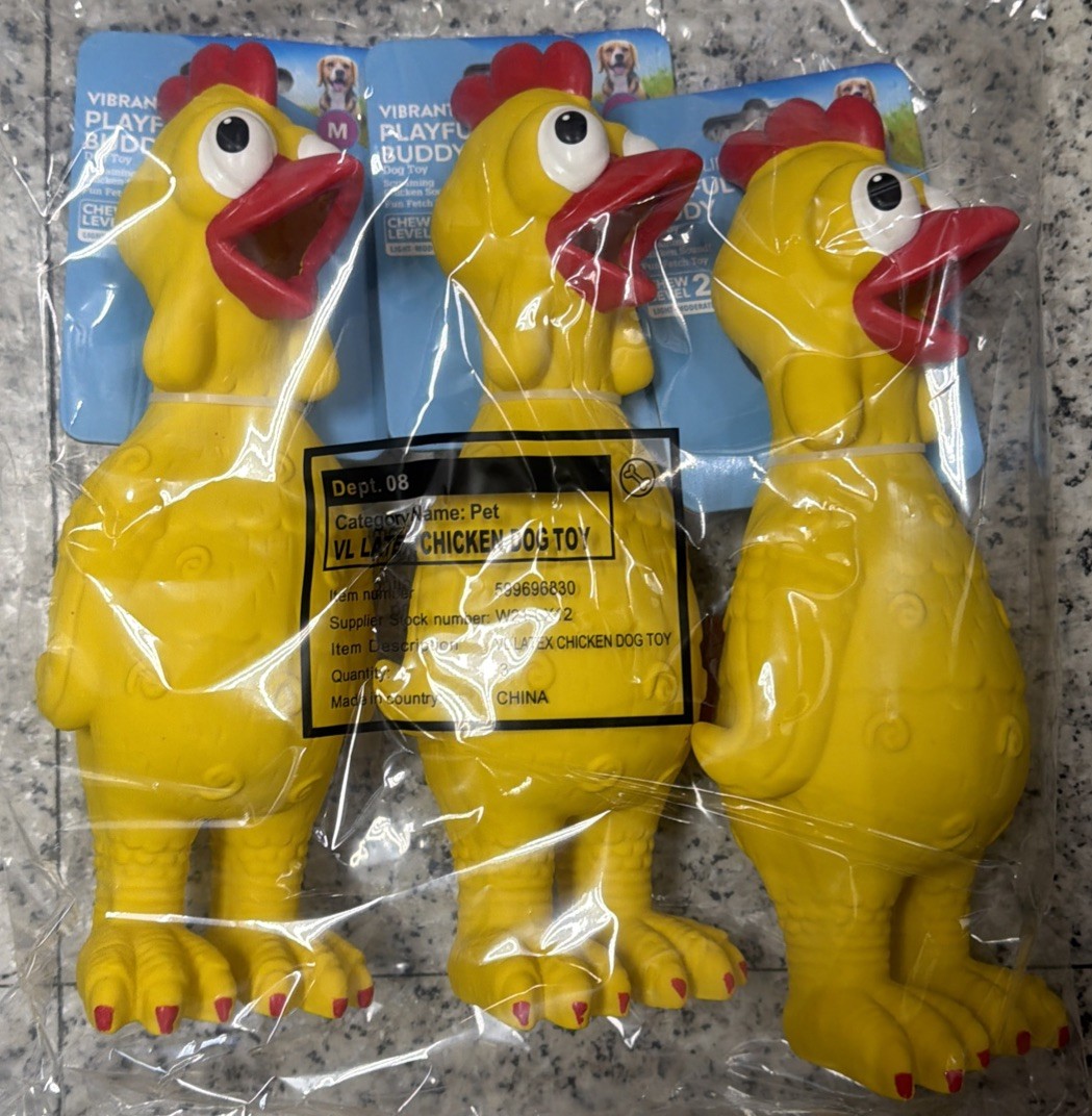 A Lot Of 3 Vibrant Life Chew Toy For Dogs - Squeaky Chicken Pet