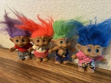 Flaws need cleaned ink on feet 4pc Ace Novelty 5 Troll Gem Dolls With Clothes