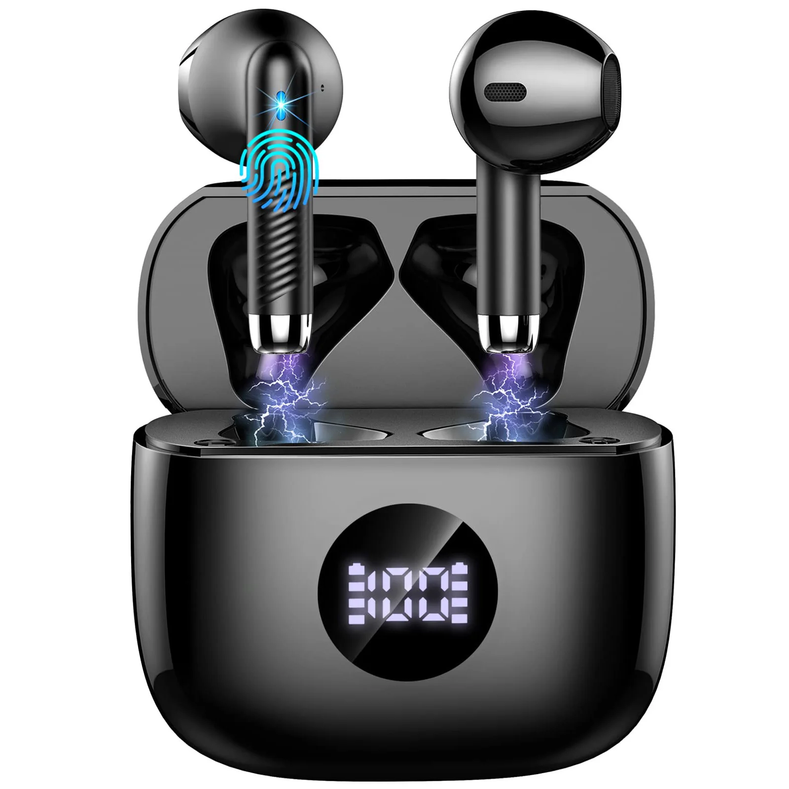 Wireless Earbuds with Bluetooth 5.3 LED Power Display In-Ear Noise Cancelling Headphones