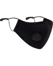 Black PM2.5 Face Mask Air Valve Adjustable 3 Filters Reusable