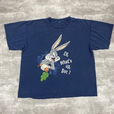 vintage 90s Bugs Bunny Taz t shirt 2xl Whats up doc Looney Tunes Faded