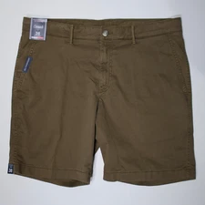 NWT Roundtree & Yorke Straight Fit Flat Front Shorts Brown Stretch Men Size 38