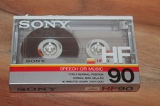 VINTAGE Brand New Sony HF 90 blank Cassette sealed for speech or music type 1