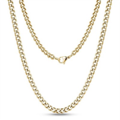 GOLD 316L EDELSTAHL 3MM BREIT 20 ZOLL LANG KUBANISCHE MIAMI PANZERKETTE HALSKETTE