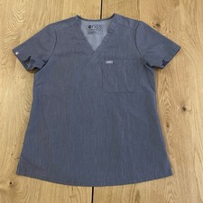 Figs Women  s Top Shirt Size S Technical Collection Casma Gray 3 Pocket Stretch