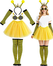 Bee Costume Women Bumblebee Tutu Headband Socks Halloween Cosplay