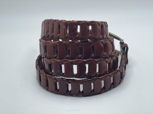 Ceinture Vintage En Bois Avec Boucle à Maillons - Taille S (30-32) - Marron Naturel - Occasion