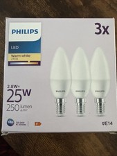 Philips 25 W LED Warm Light E14 Bulbs 3 Pack Brand New