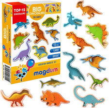 Fridge Magnets for Kids - 15 Dinosaur Animals Magnets - Learning Toy