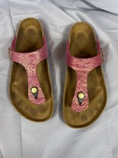 Birkenstock Gizeh Shiny Snake Rose Pink Gold Thong Sandals EU 41