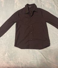 Boys Black Long Sleeve Button Up Dress Shirt, Medium 5, George, Collared, Unifor