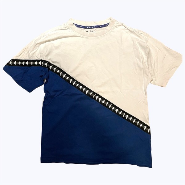 Kappa x Zara Lifestyle Youth T-Shirt Blue/White with Logo Size M 164cm 