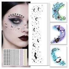 Halloween Glitter Freckle Gems, Face Tattoo for Women Makeup Decorations