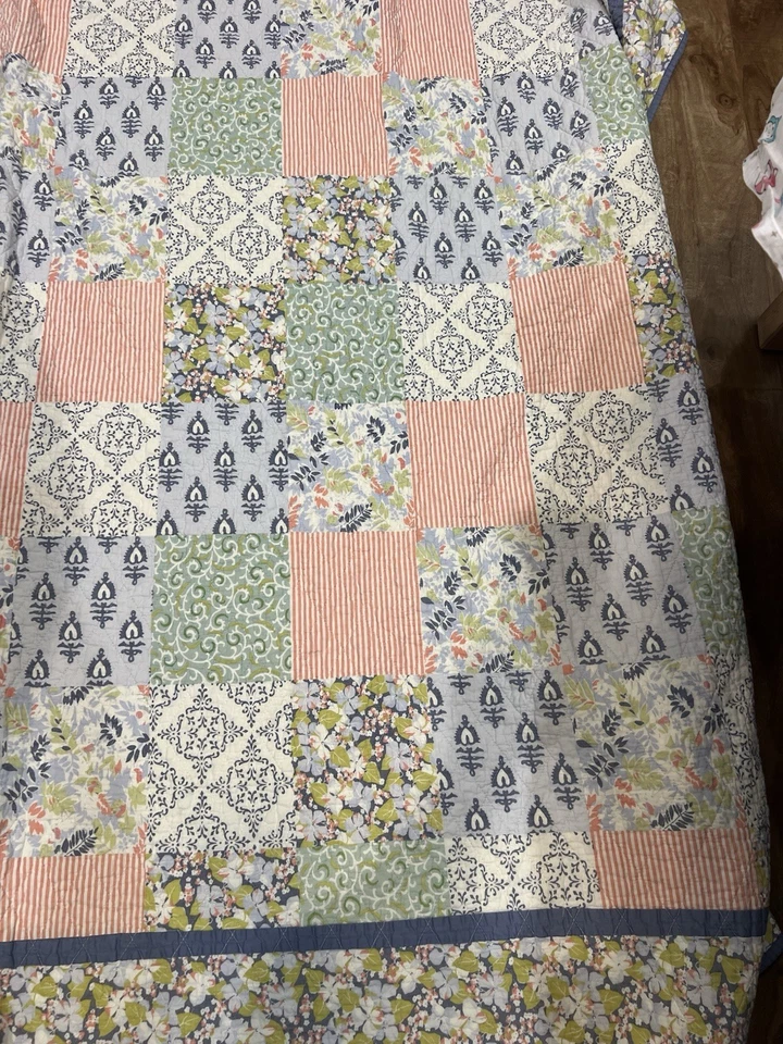 Martha Stewart 绗缝双面床罩拼布被子全棉 — 第 2/4 张图片