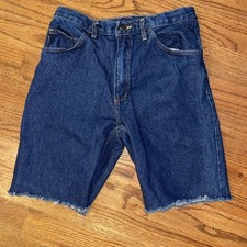 Union Line Men's Denim Shorts Cutoffs Blue 32 x 10 Made in USA 100% Cotton