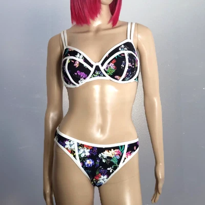 Floral, X-Träger, Damen Bikini Set, Watercult 38 40 S M 80 E Damen 7215 231 Bade - Bild 1 von 4